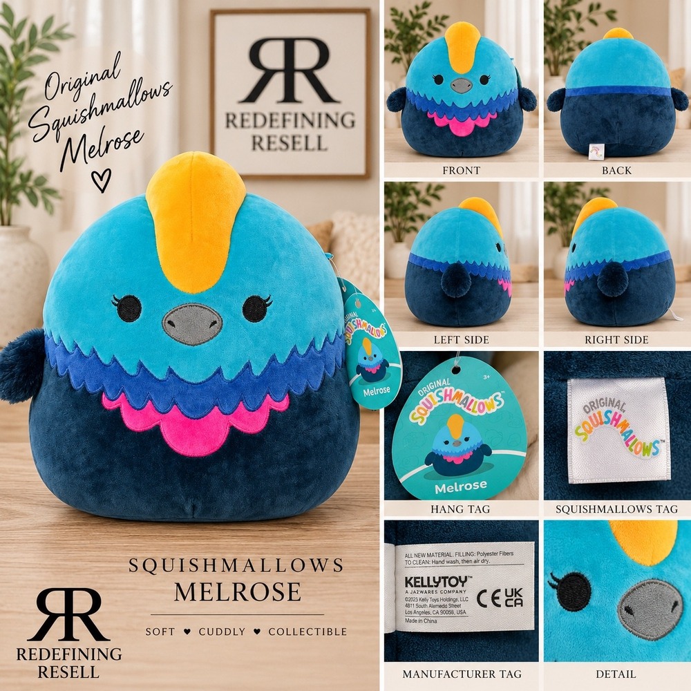 Squishmallows Melrose the Cassowary Blue Pink Plush 2023 Kellytoy SQCR04136-FI